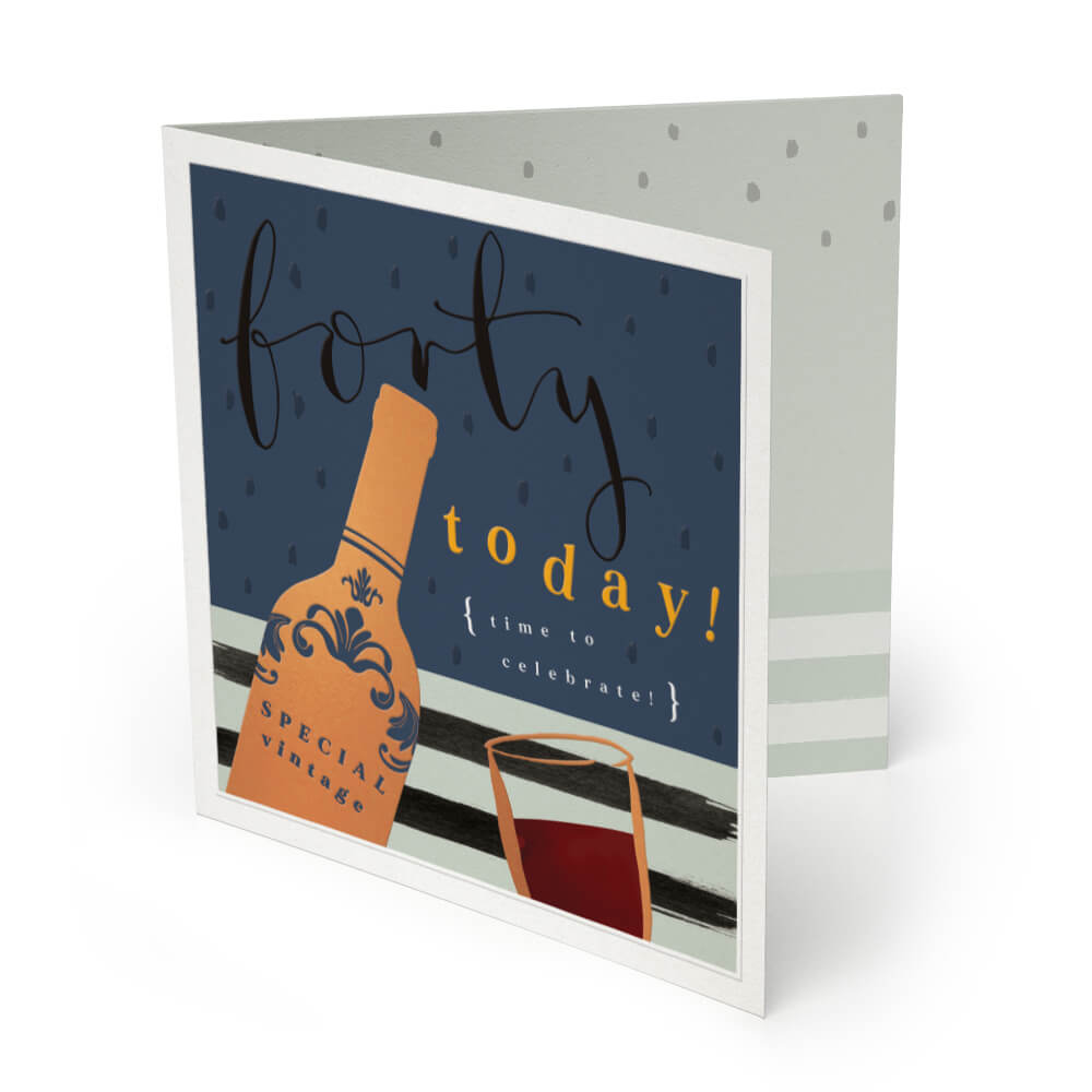 Luxury Card-LX012 - 40 Today! Luxury Birthday Card-Whistlefish