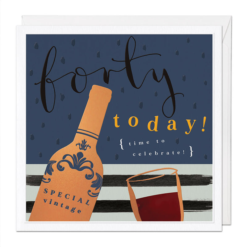 Luxury Card-LX012 - 40 Today! Luxury Birthday Card-Whistlefish