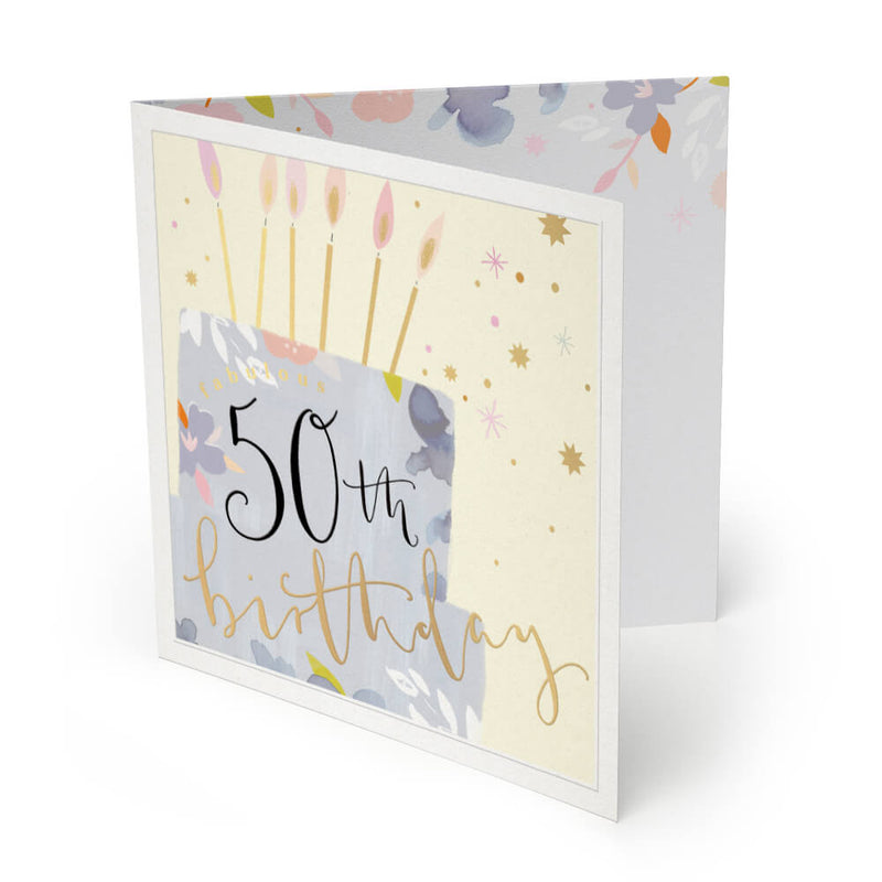 Luxury Card-LX020 - 50th Birthday Luxury Birthday Card-Whistlefish