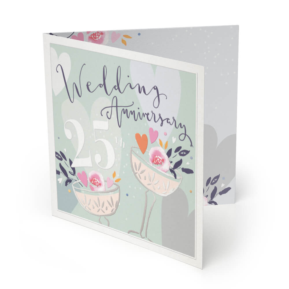 Luxury Card-LX023 - Silver Wedding Luxury Anniversary Card-Whistlefish