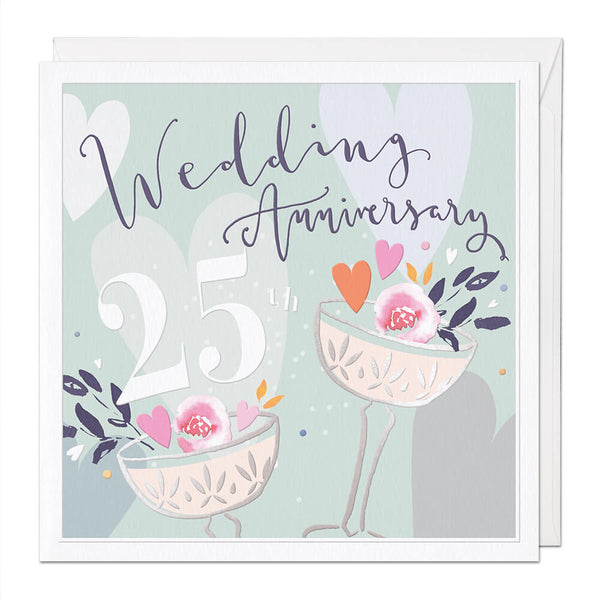 Luxury Card-LX023 - Silver Wedding Luxury Anniversary Card-Whistlefish