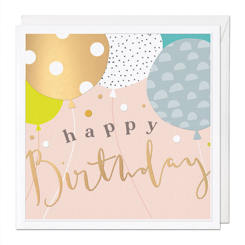 Luxury Card-LX044 - Birthday Balloons Luxury Birthday Card-Whistlefish