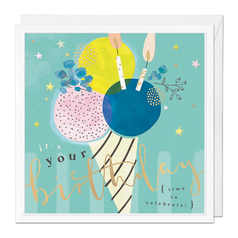 Luxury Card-LX051 - Ice Cream Luxury Birthday Card-Whistlefish