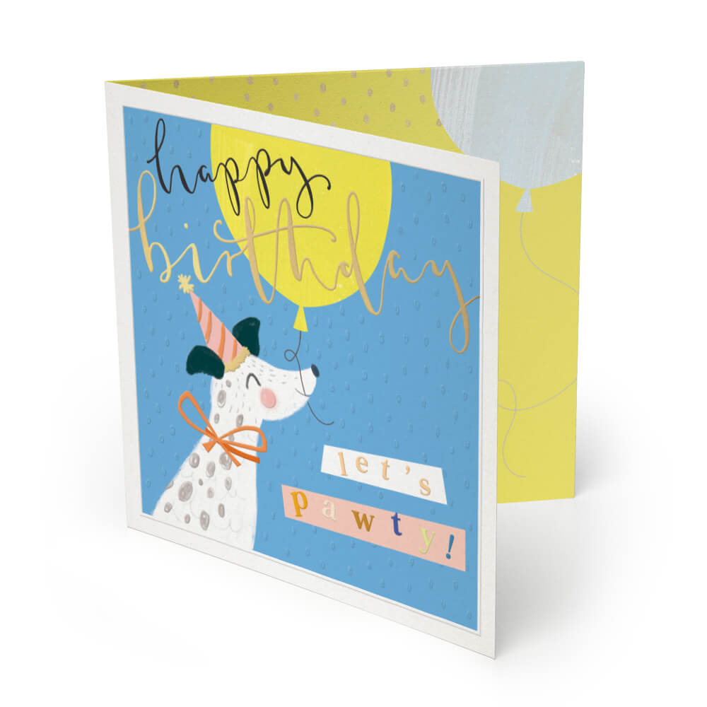 Luxury Card-LX053 - Let's Pawty Luxury Birthday Card-Whistlefish