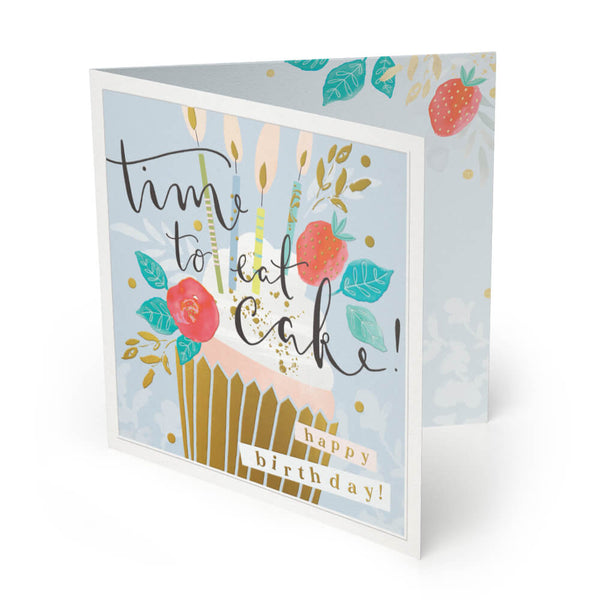 Luxury Card-LX054 - Time To Eat Cake Luxury Birthday Card-Whistlefish