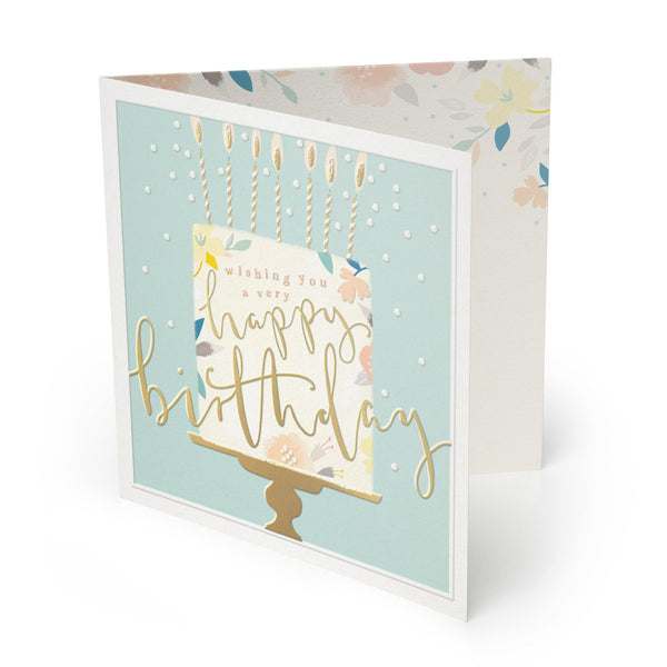 Luxury Card - LX073 - Floral Cake Luxury Birthday Card - Floral Cake Luxury Birthday Card - Luxury Cards - Whistlefish