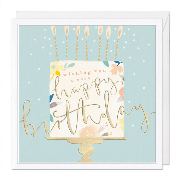 Floral Cake Luxury Birthday Card - Luxury Cards - Whistlefish