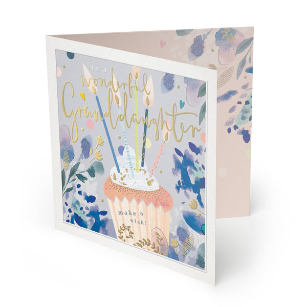 Luxury Card-LX076 - Cupcake Granddaughter Luxury Birthday Card-Whistlefish