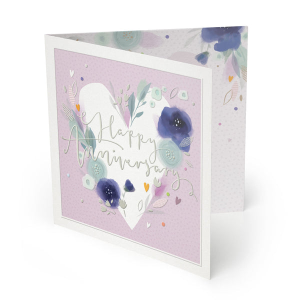 Luxury Card-LX077 - Floral Heart Luxury Anniversary Card-Whistlefish