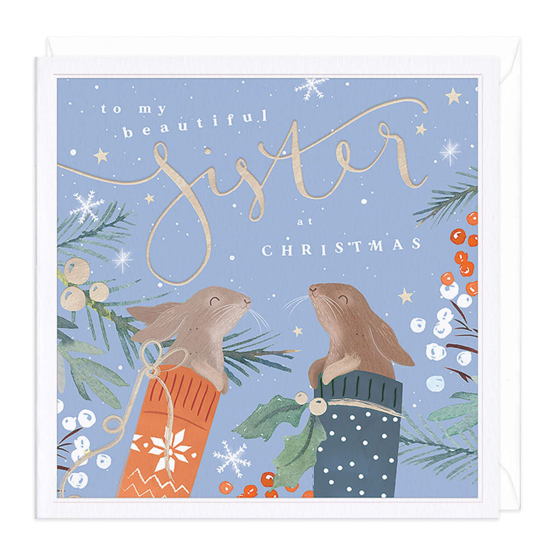 NL017 - To My Beautiful Sister Luxury Christmas Card