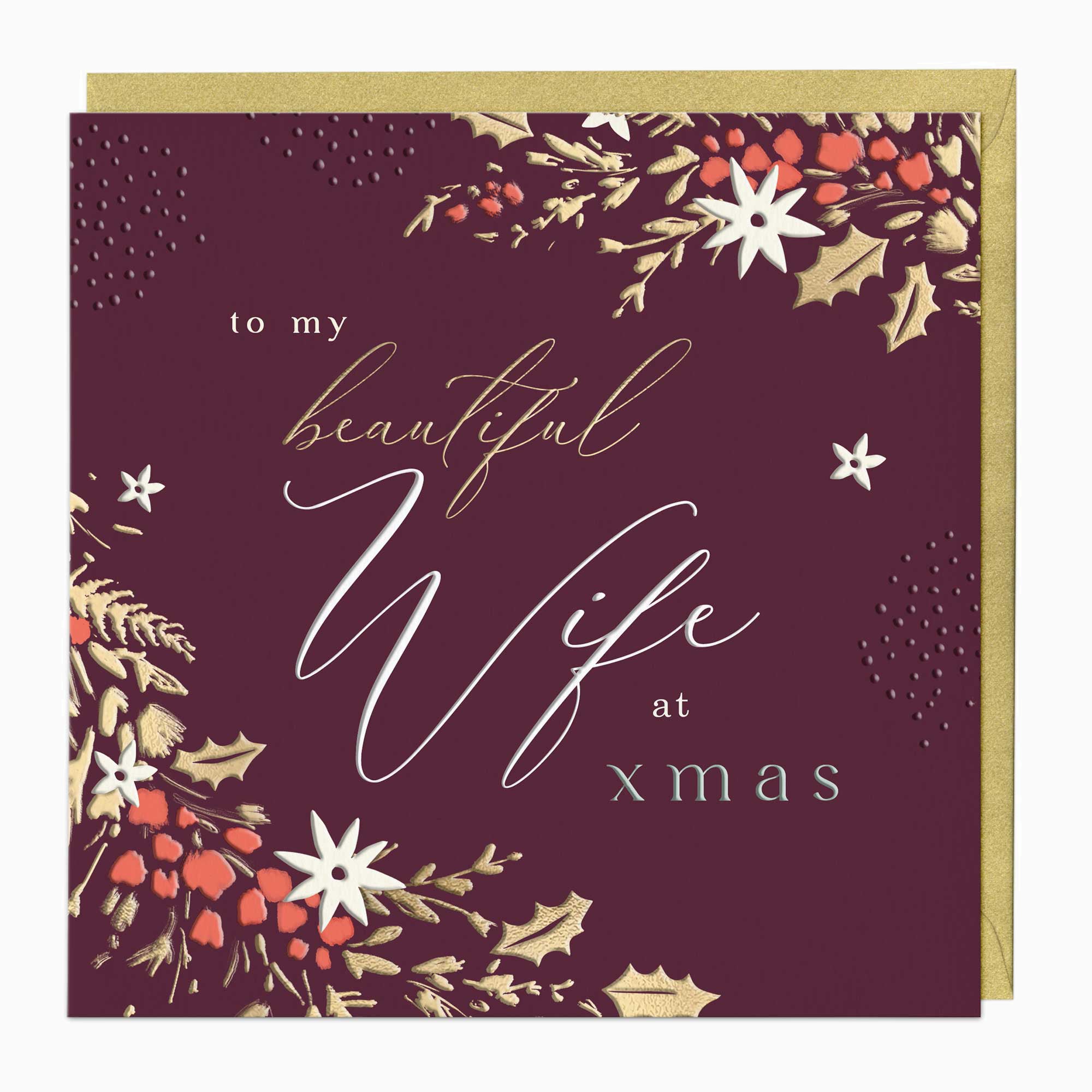 Luxury Christmas Card-LZ011 - Beautiful Wife Luxury Christmas Card-Whistlefish