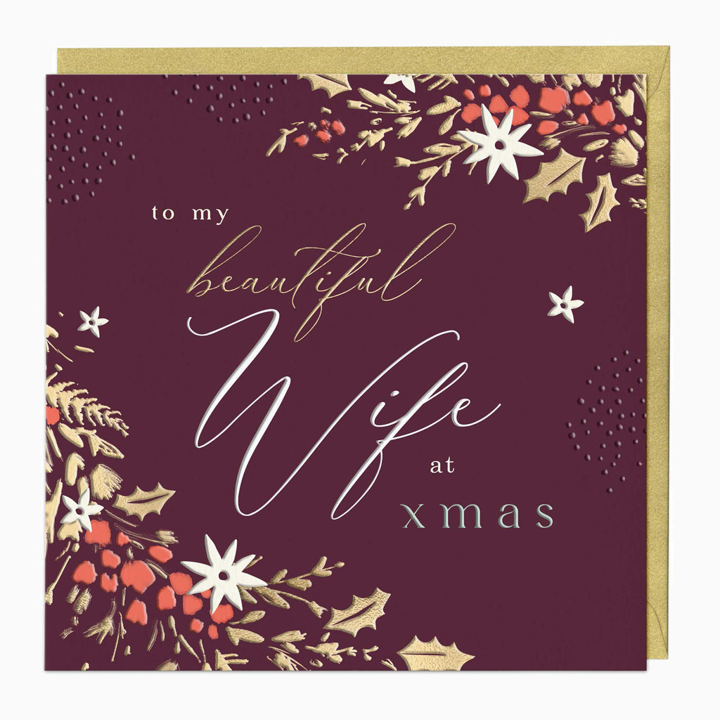 Luxury Christmas Card-LZ011 - Beautiful Wife Luxury Christmas Card-Whistlefish