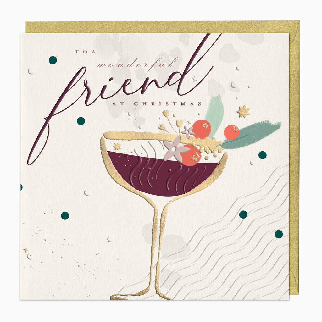Luxury Christmas Card-LZ012 - Wonderful Friend Luxury Christmas Card-Whistlefish