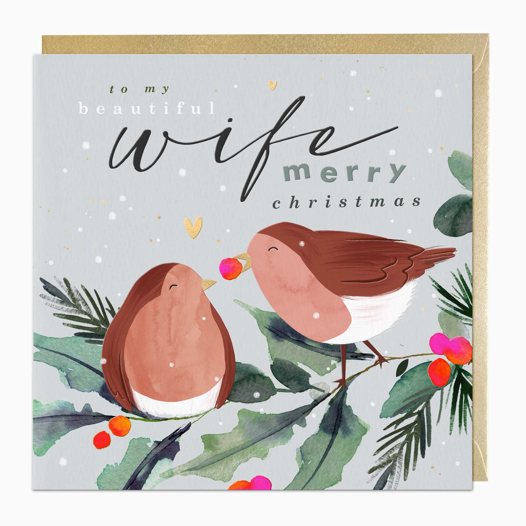Luxury Christmas Card-LZ023 - Robins Wife Luxury Christmas Card-Whistlefish