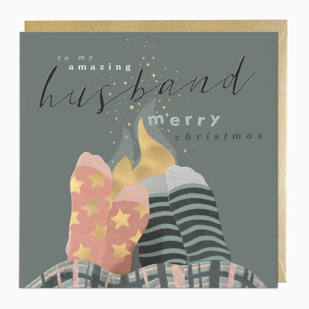 Luxury Christmas Card-LZ026 - Amazing Husband Luxury Christmas Card-Whistlefish