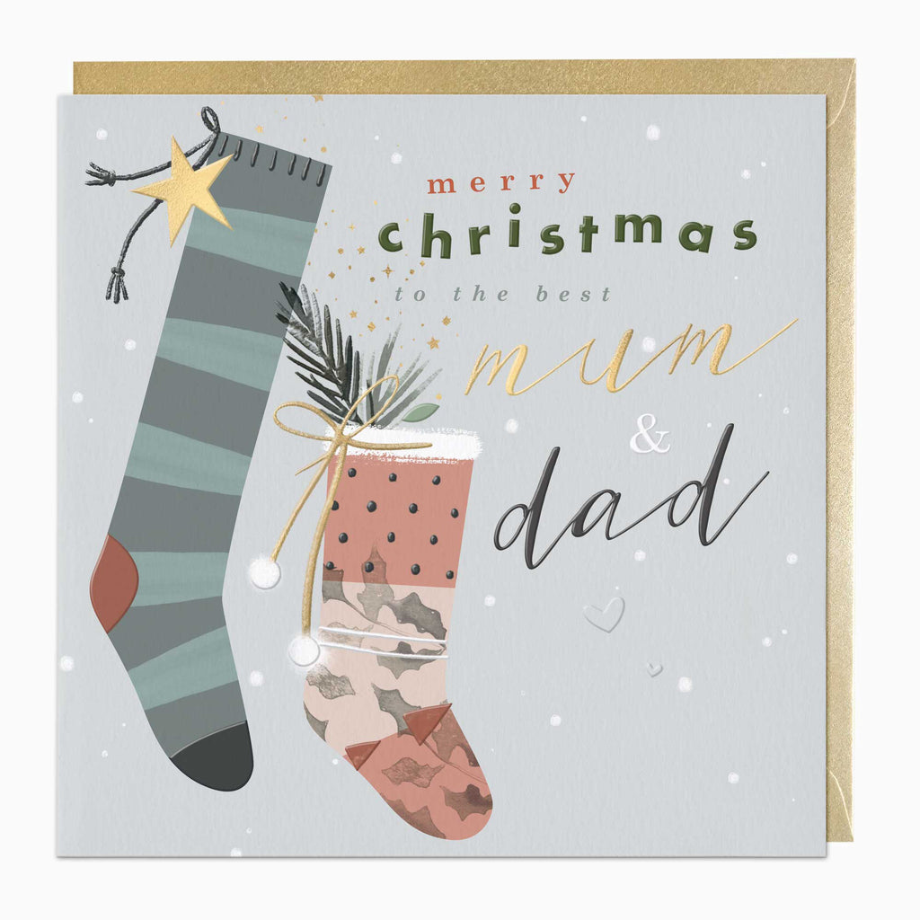 Luxury Christmas Card-LZ027 - Best Mum & Dad Luxury Christmas Card-Whistlefish