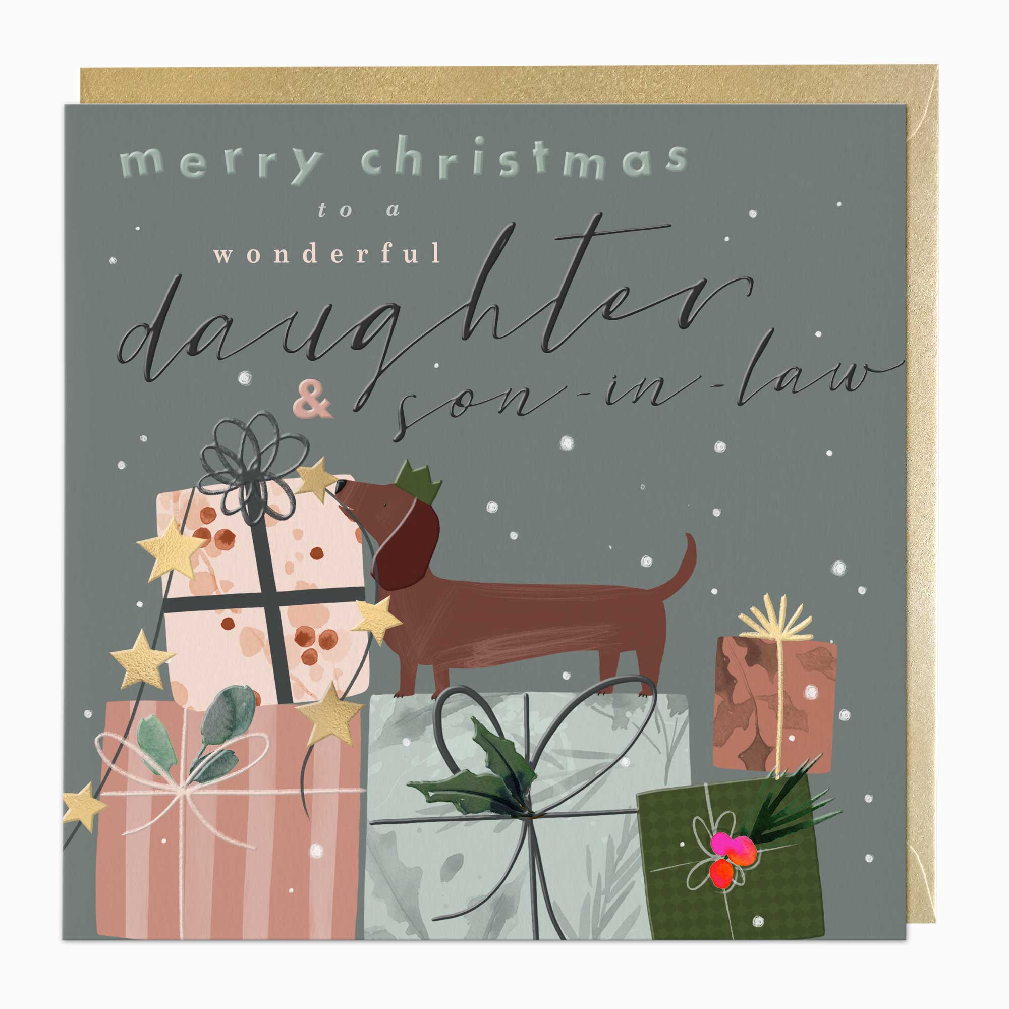 Luxury Christmas Card-LZ029 - Daughter Son-In-Law Luxury Christmas Card-Whistlefish