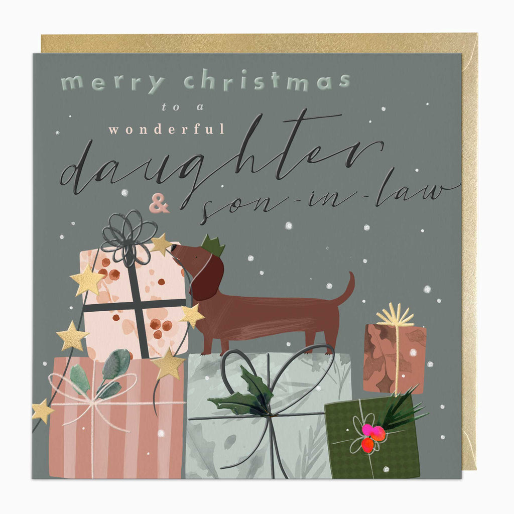Luxury Christmas Card-LZ029 - Daughter Son-In-Law Luxury Christmas Card-Whistlefish