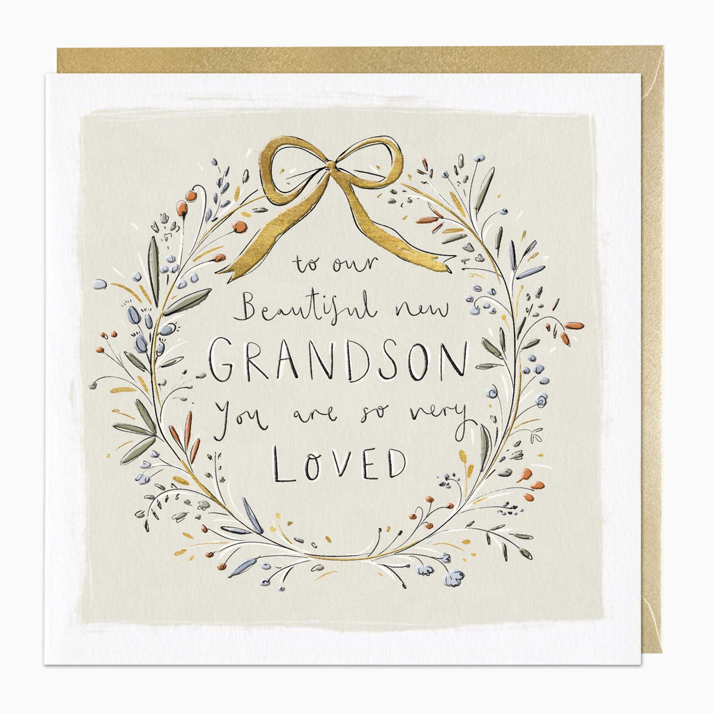 Luxury Christmas Card-LZ038 - Beautiful Grandson Luxury Christmas Card-Whistlefish