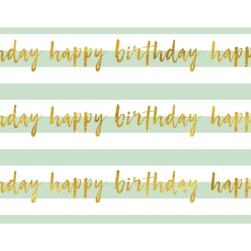 Luxury Wrapping Paper - WW72 - Happy Birthday Mint Luxury Wrap - Happy Birthday Mint Luxury Wrap - Whistlefish