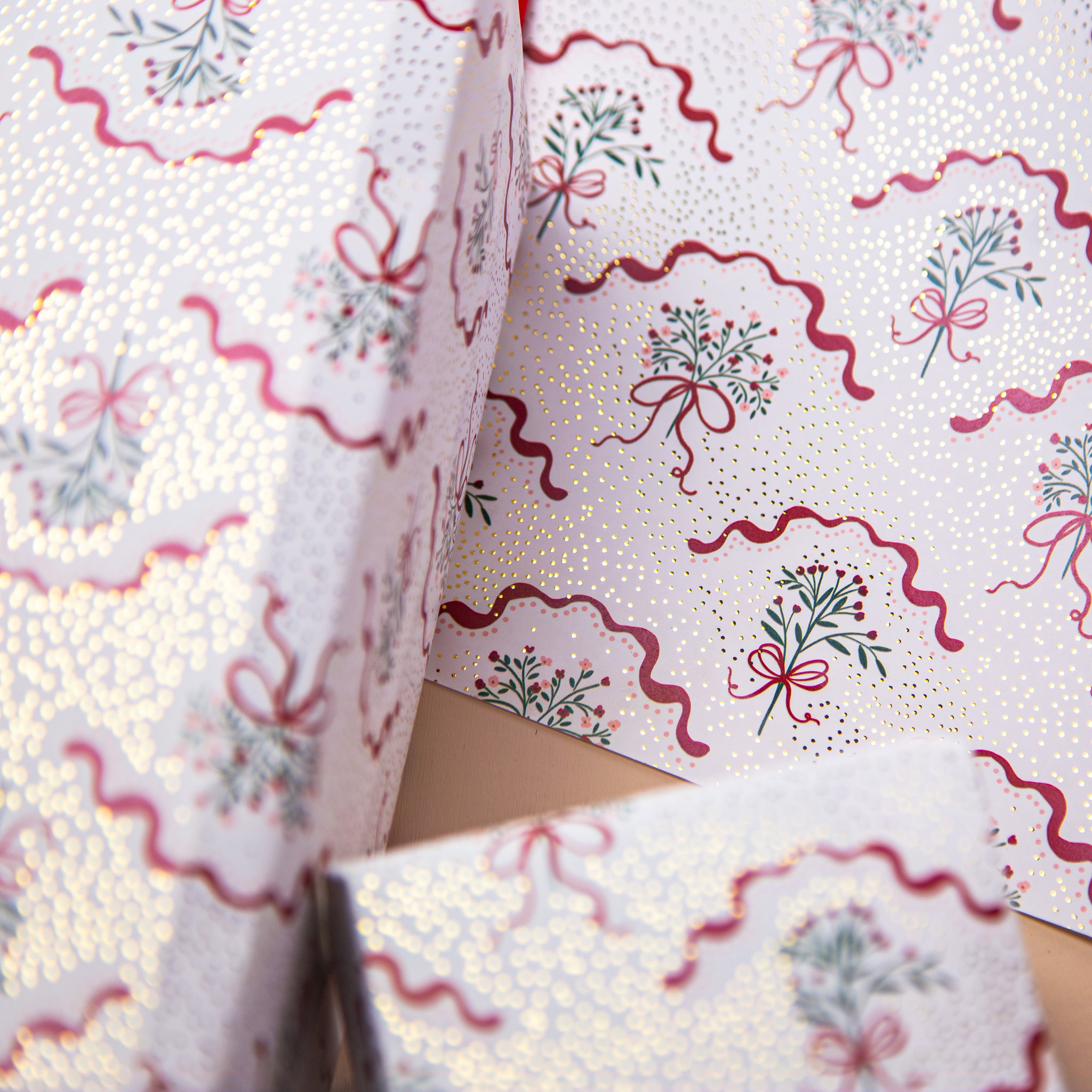 FCWP012 - Holly & Berry Foiled Wrapping Paper