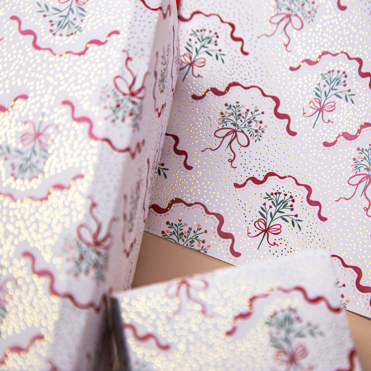 FCWP012 - Holly & Berry Foiled Wrapping Paper