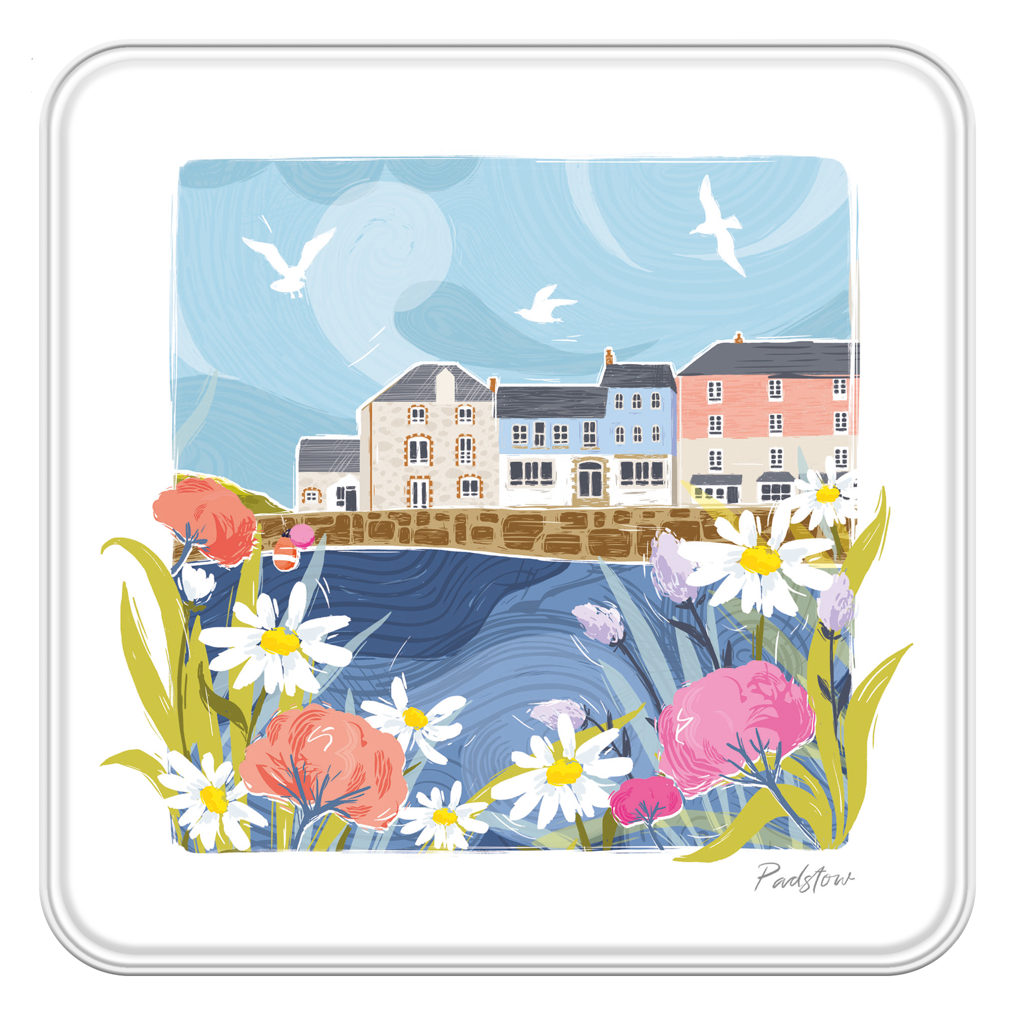 MWT80 - Cornish Linos Notelet Tin