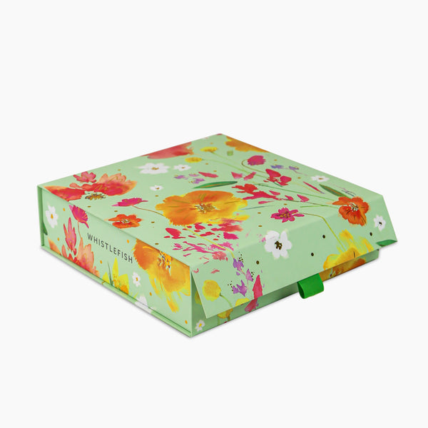 Magnetic Box - MBX01 - Floral Magnetic Keepsake Box - Floral Magnetic Gift Box - Whistlefish