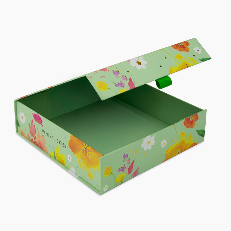 Magnetic Box - MBX01 - Floral Magnetic Keepsake Box - Floral Magnetic Gift Box - Whistlefish