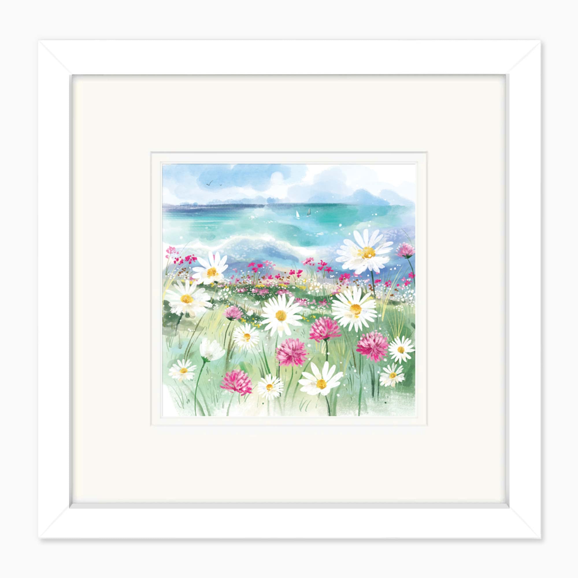 Mini Art-CD08 - Coastal Daisies Framed Card-Whistlefish