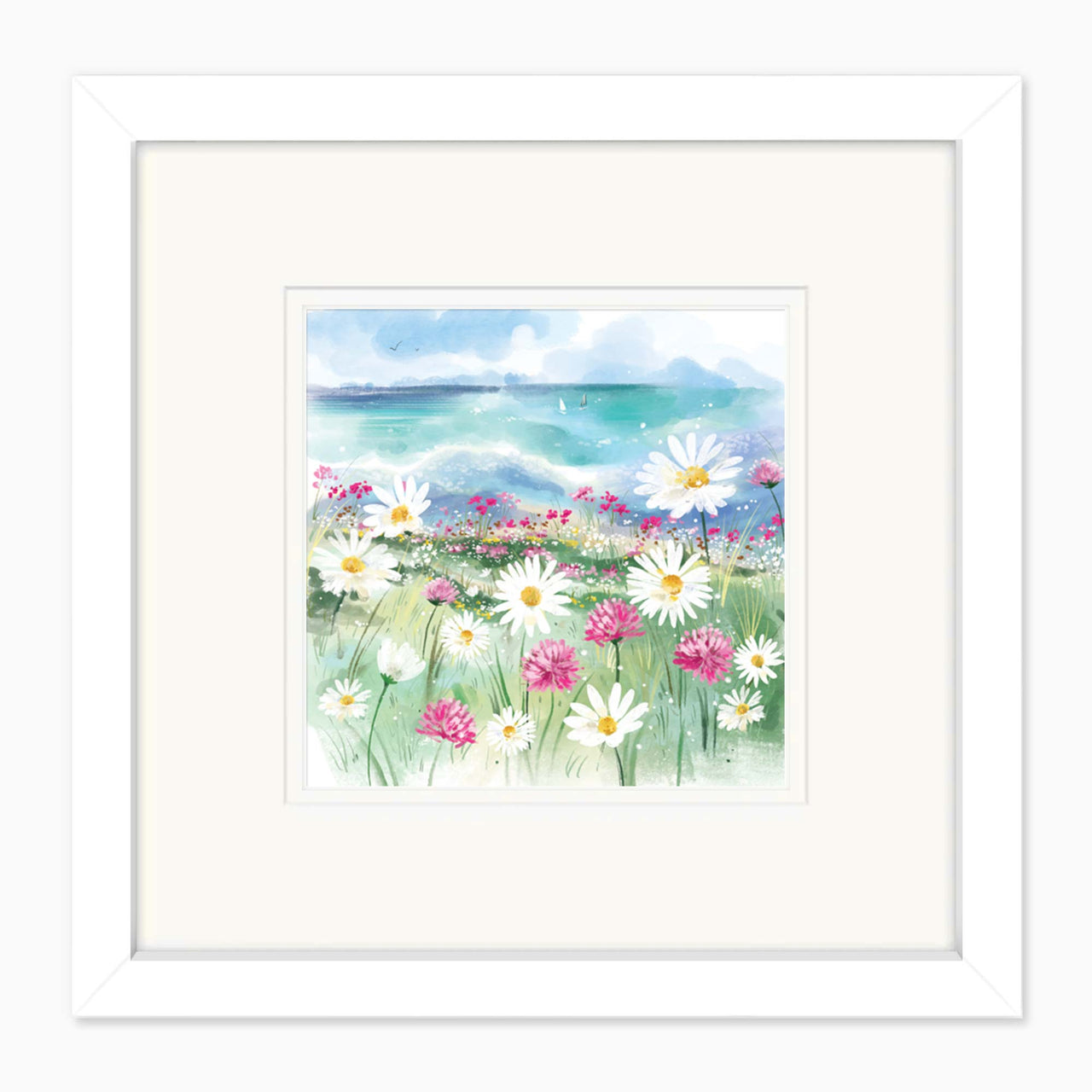 Mini Art-CD08 - Coastal Daisies Framed Card-Whistlefish
