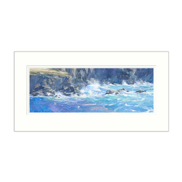 Mount Print - JBPA-HS-020M - Heavy Sea In The Cove - Heavy Sea In The Cove Mounted Print - Whistlefish