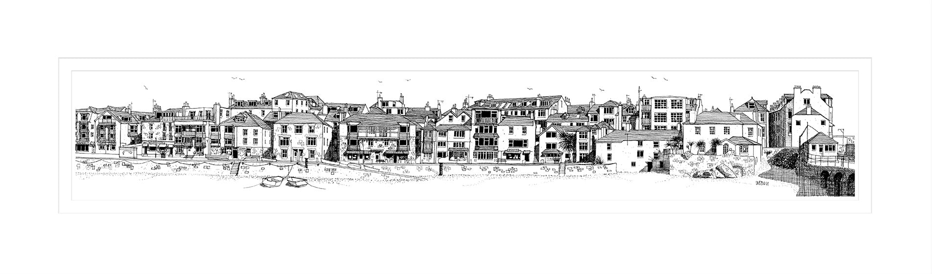 Mounted Print - JW010M - St Ives Harbour 1 Mounted Print - St Ives Harbour 1 Mounted Print - Whistlefish
