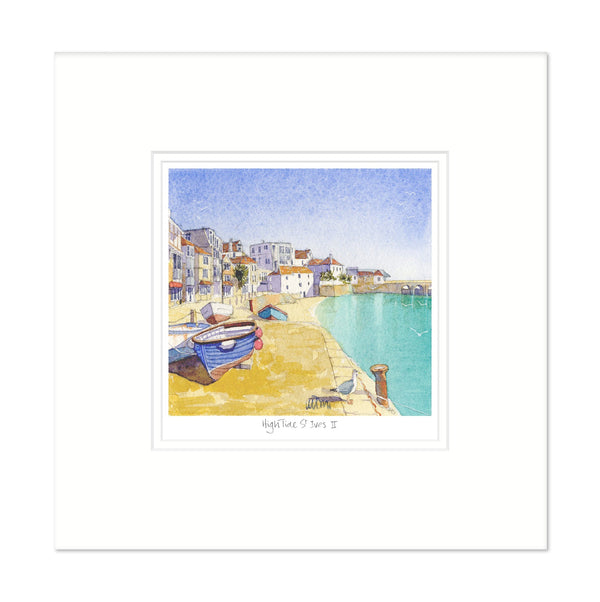 Mount Print - JW161M - High Water St Ives Mounted Print - High Tide St Ives 2 Mounted Print - Whistlefish