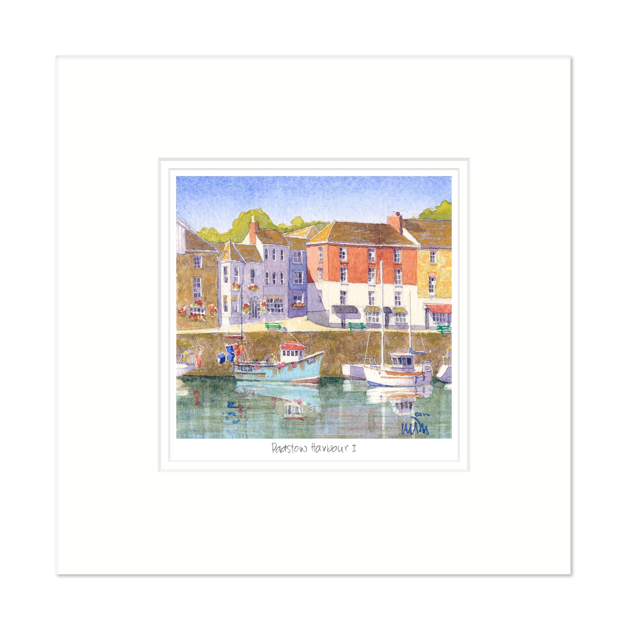 Picturesque Padstow Harbour Mounted Print - Whistlefish