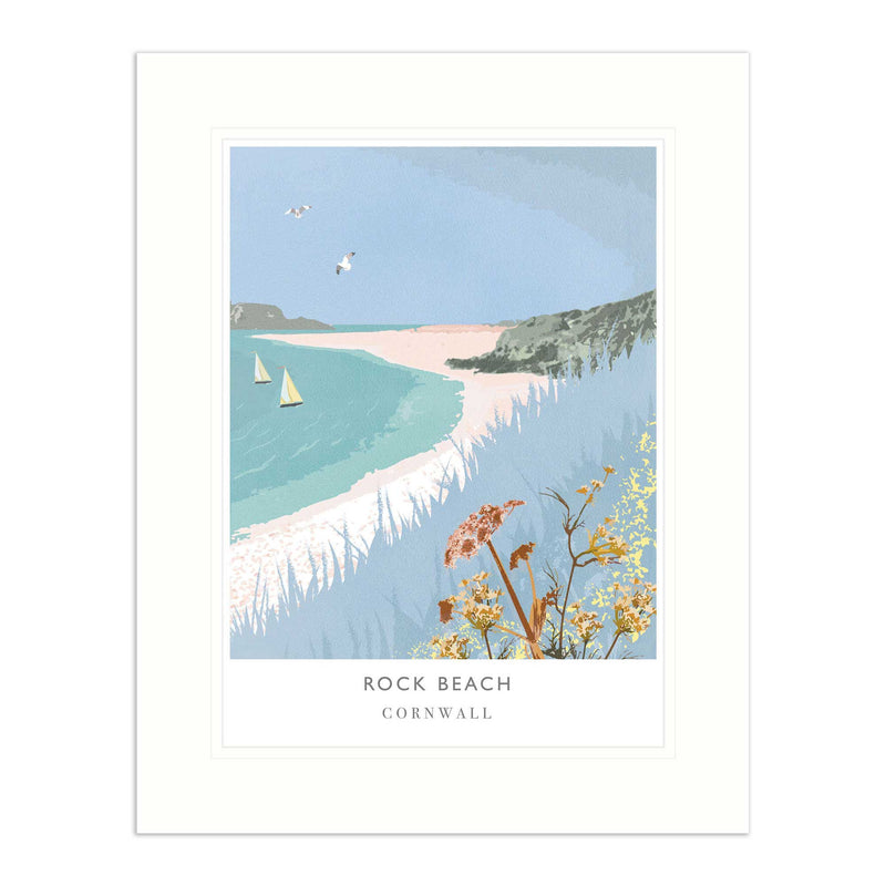 Mounted Print - WF74M - Rock Beach Mounted Print - Rock Beach Mounted Print- Whistlefish