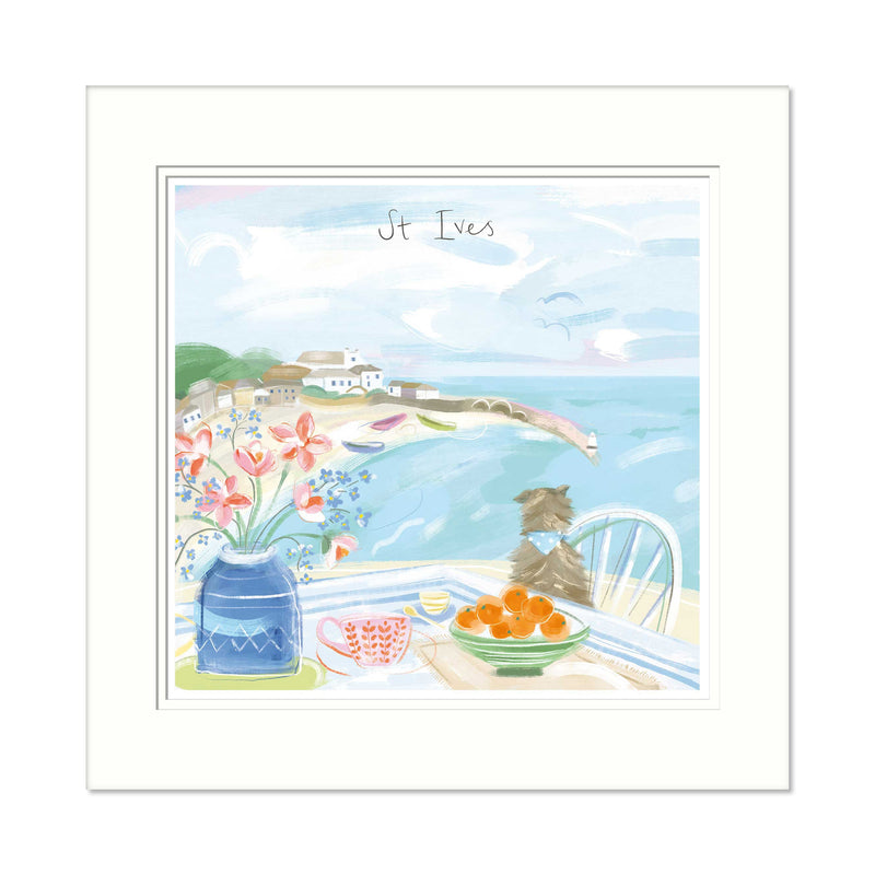 St Ives Window View Small Mounted Print - Whistlefish