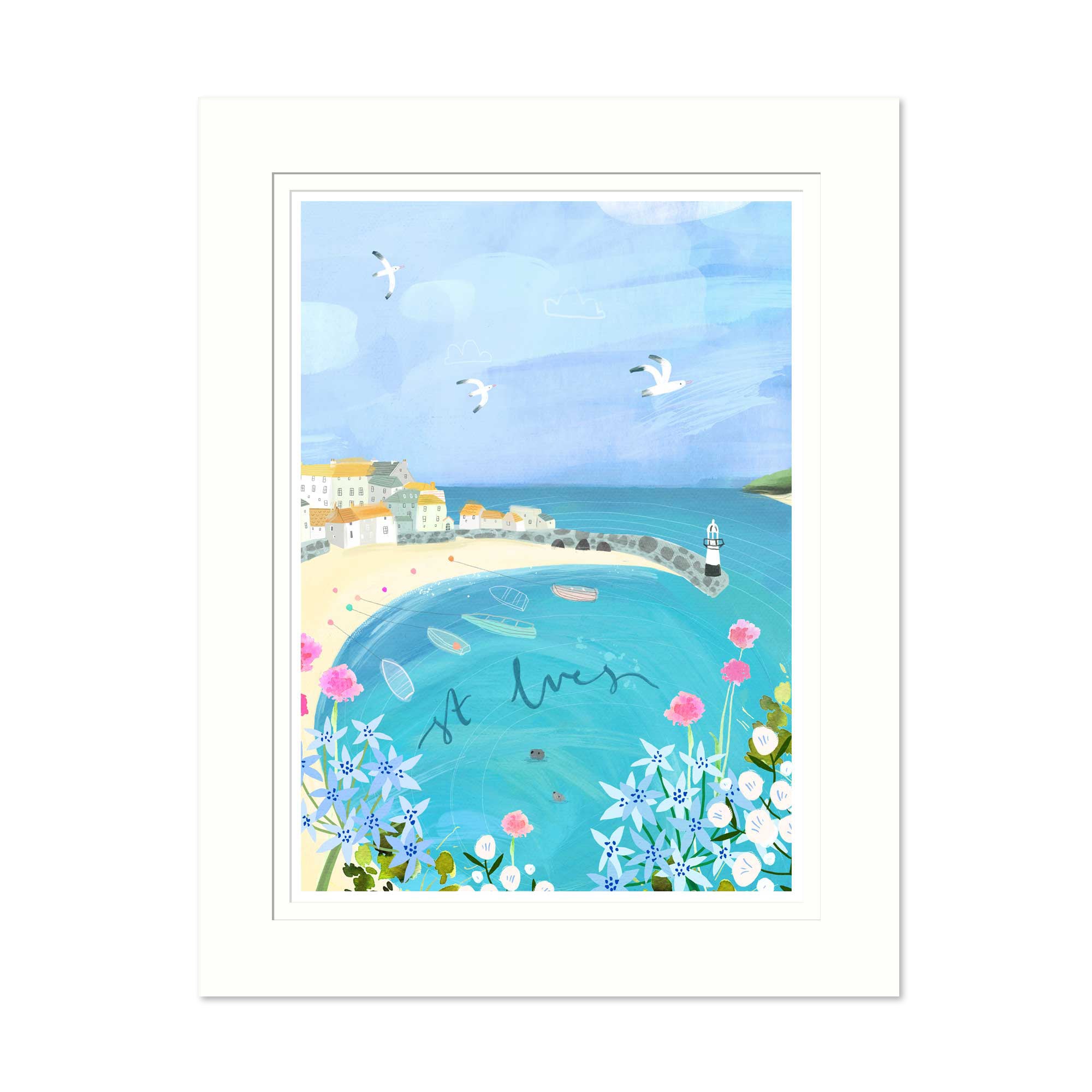 St Ives Medium Mounted Print - Whistlefish