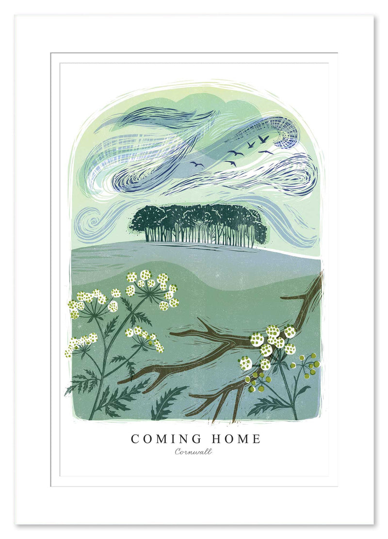 Mount Print - WF934M - Coming Home Arched Lino Mounted Print - Coming Home Arched Lino Mounted Print - Whistlefish