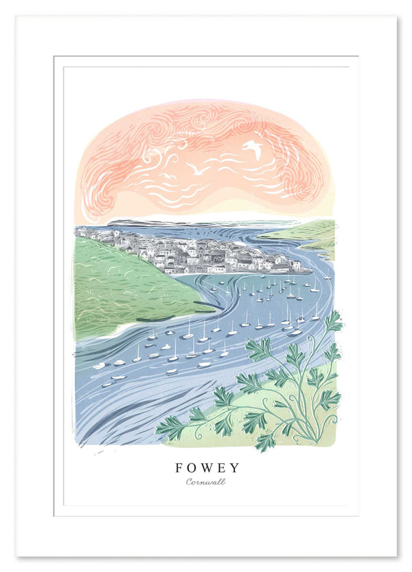 Mount Print - WF948M - Fowey Arched Lino Mounted Print - Fowey Arched Lino Mounted Print - Whistlefish