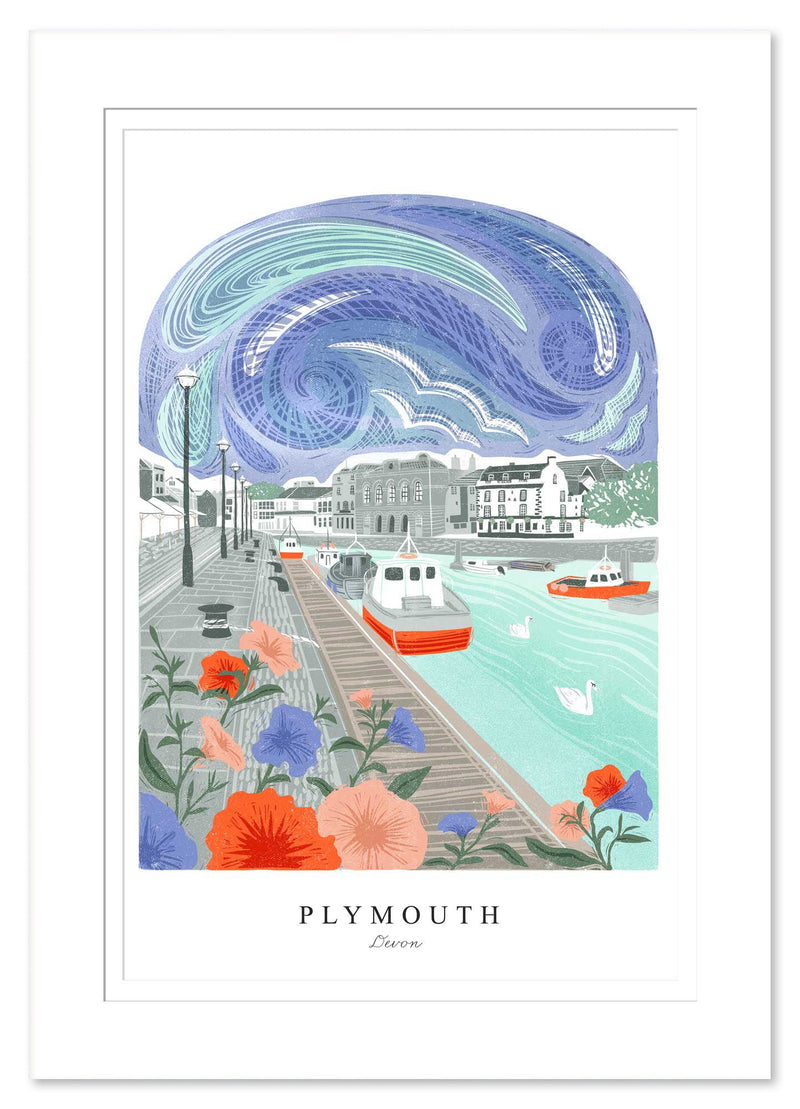 Mount Print - WF951M - Plymouth Arched Lino Mounted Print - Plymouth Arched Lino Mounted Print - Whistlefish