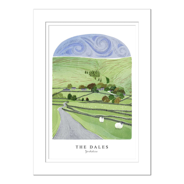 Mounted Print - WF957M - The Dales Arched Lino Mounted Print - The Dales Arched Lino Large Mounted Print - Whistlefish