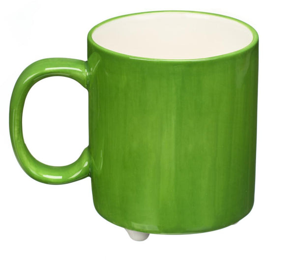 Mug - CCMF-002 - White Cat On Green Mug - White Cat On Green Mug - Whistlefish