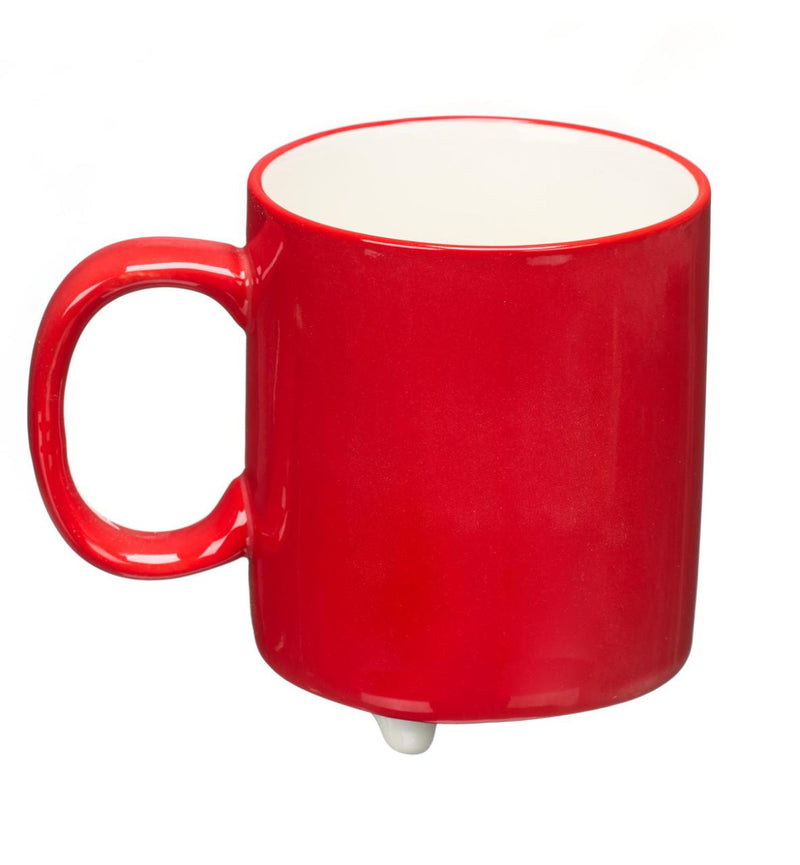 Mug - CCMF-005 - White Cat On Red Mug - White Cat On Red Mug - Whistlefish