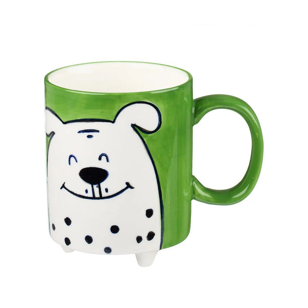 Mug - CDMF-001 - White Dog On Green Mug - White Dog On Green Mug - Whistlefish