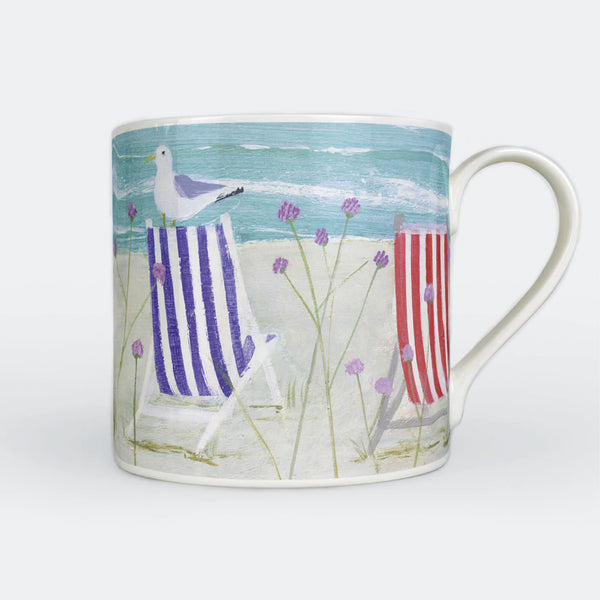 Mug-WM14 - Deckchairs China Mug-Hannah Cole