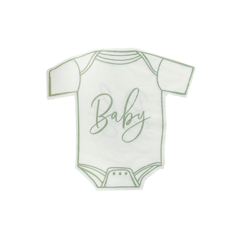 Napkins - HBBS218 - Neutral Sage Babygrow Paper Napkins 16pc - Neutral Sage Babygrow Paper Napkins 16pcs - Whistlefish