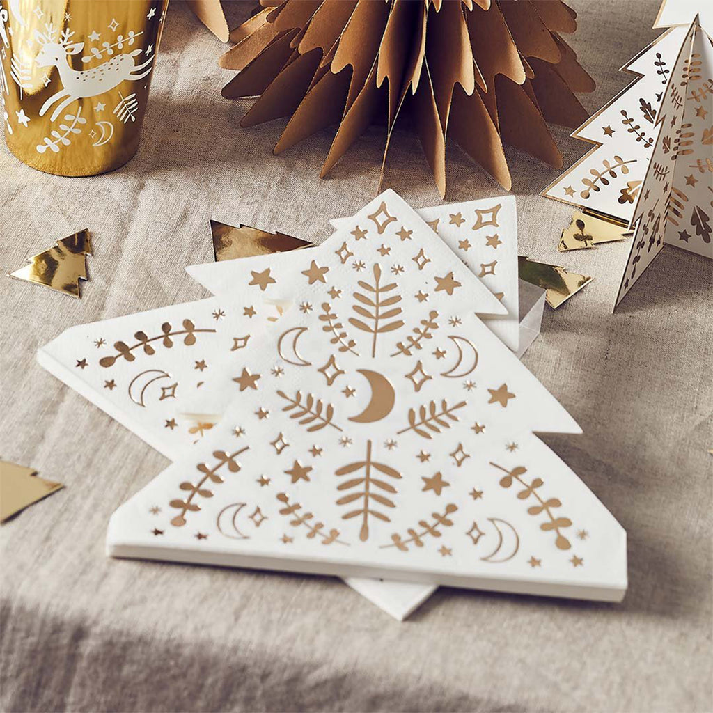 Napkin-HBFF103 - Christmas Tree Paper Napkins-Hootyballoo