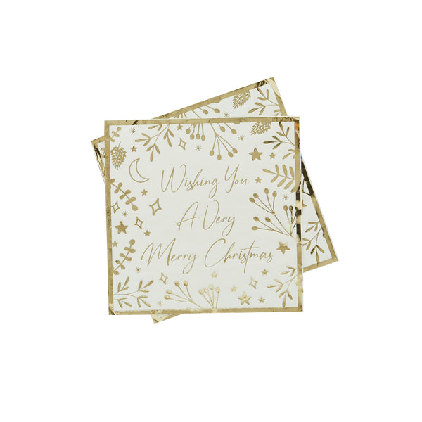 Napkin - HBFF121 - Golden Paper Napkins (16 Pack) - Golden Paper Napkins (16 Pack) - Whistlefish