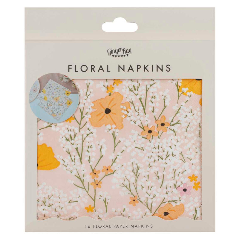 Napkins - BBL-119 - Pink Floral Napkins - Pink Floral Napkins - Whistlefish